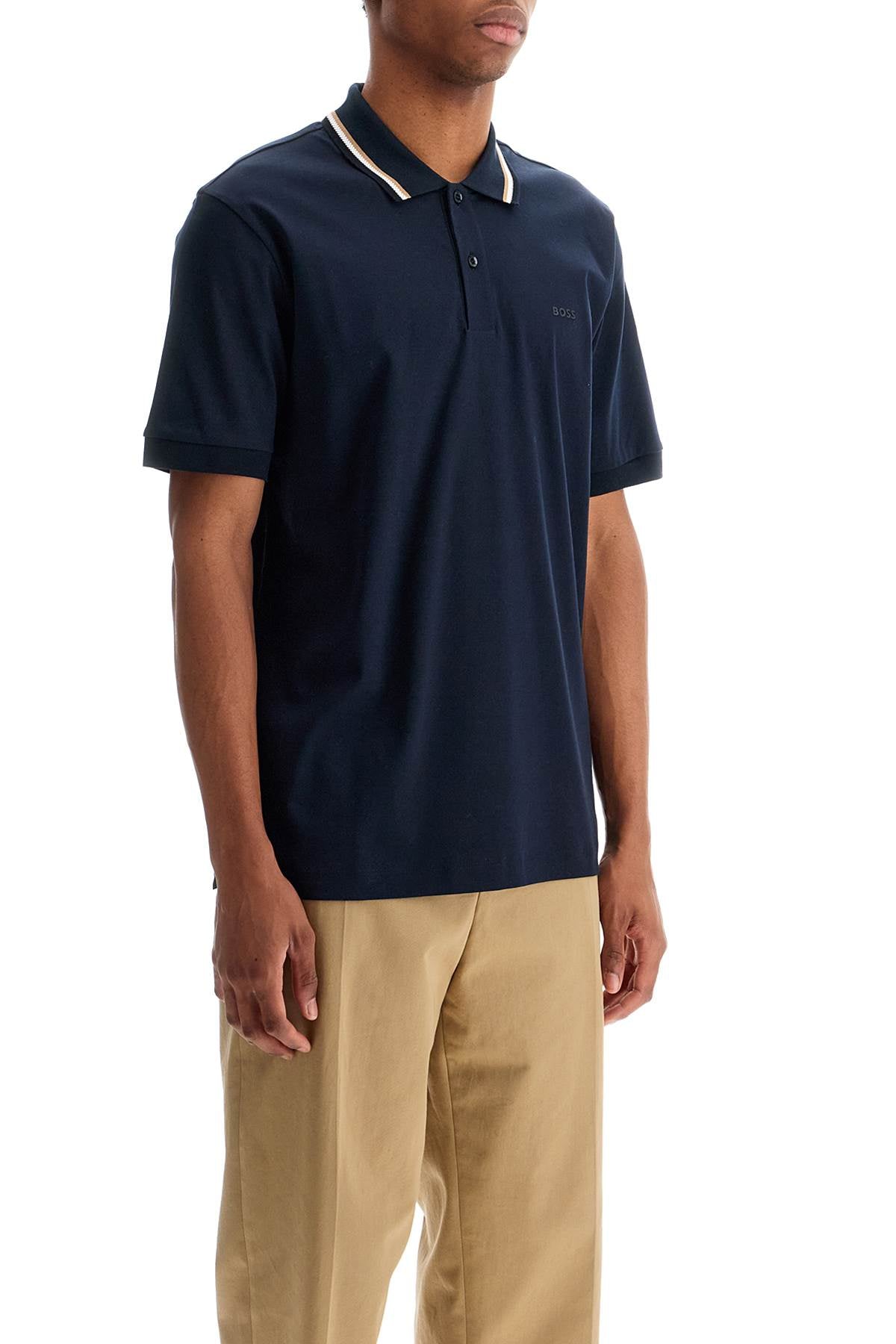 Penrose Polo Shirt In Mercerized Cotton  - Blue