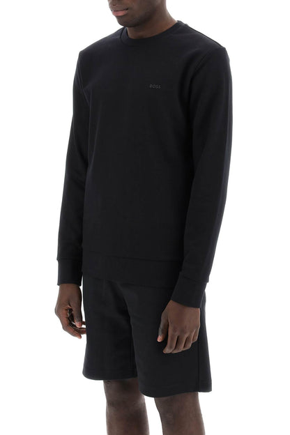 French Terry Crewneck Sweatshirt  - Black