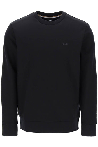 French Terry Crewneck Sweatshirt  - Black