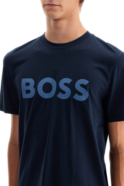 Logo Print T-shirt  - Blue