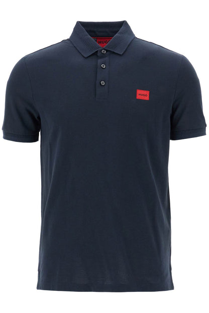 Polo Shirt With Logo Label  - Blue