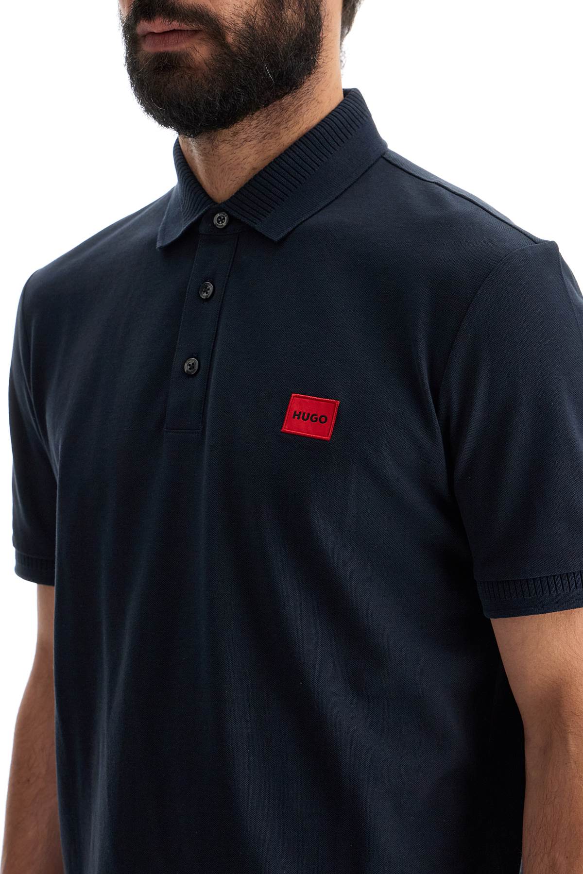 Polo Shirt With Logo Label  - Blue