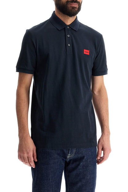 Polo Shirt With Logo Label  - Blue