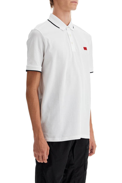 Polo Shirt With Contrasting Finishing Details  - White