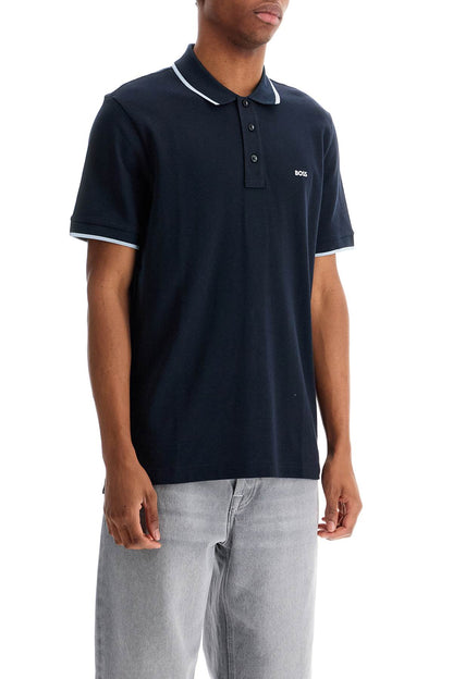 Parlay Polo Shirt With Contrast Trims  - Blue