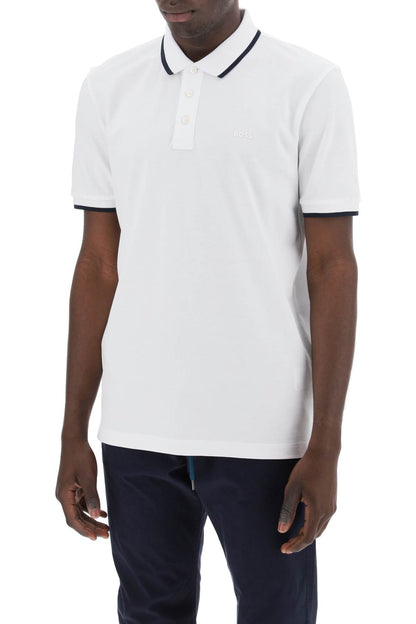 Polo Shirt With Contrasting Edges  - White