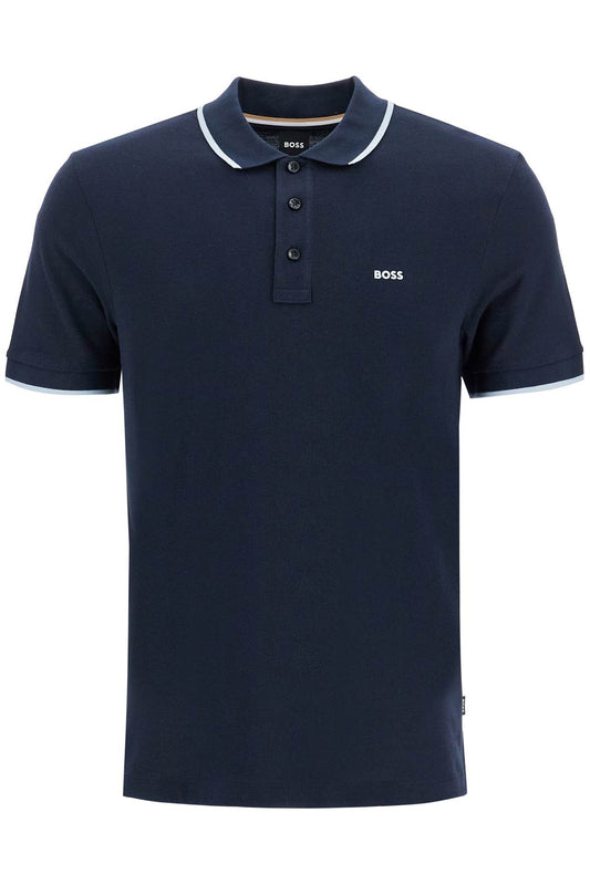 Parlay Polo Shirt With Contrast Trims  - Blue