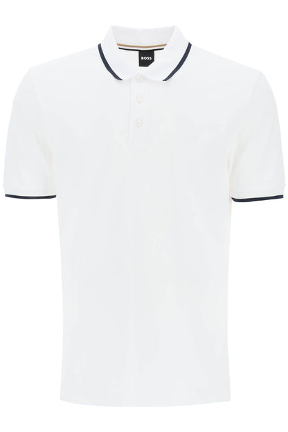 Polo Shirt With Contrasting Edges  - White