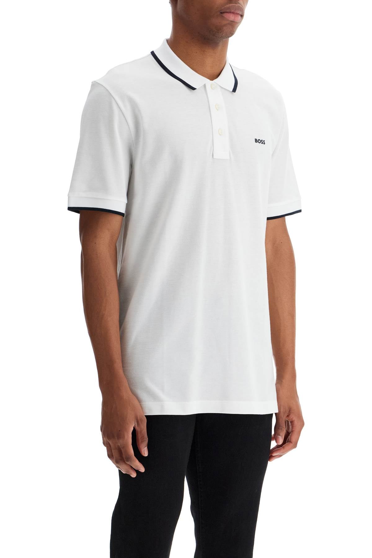 Parlay Polo Shirt With Contrast Trims  - White