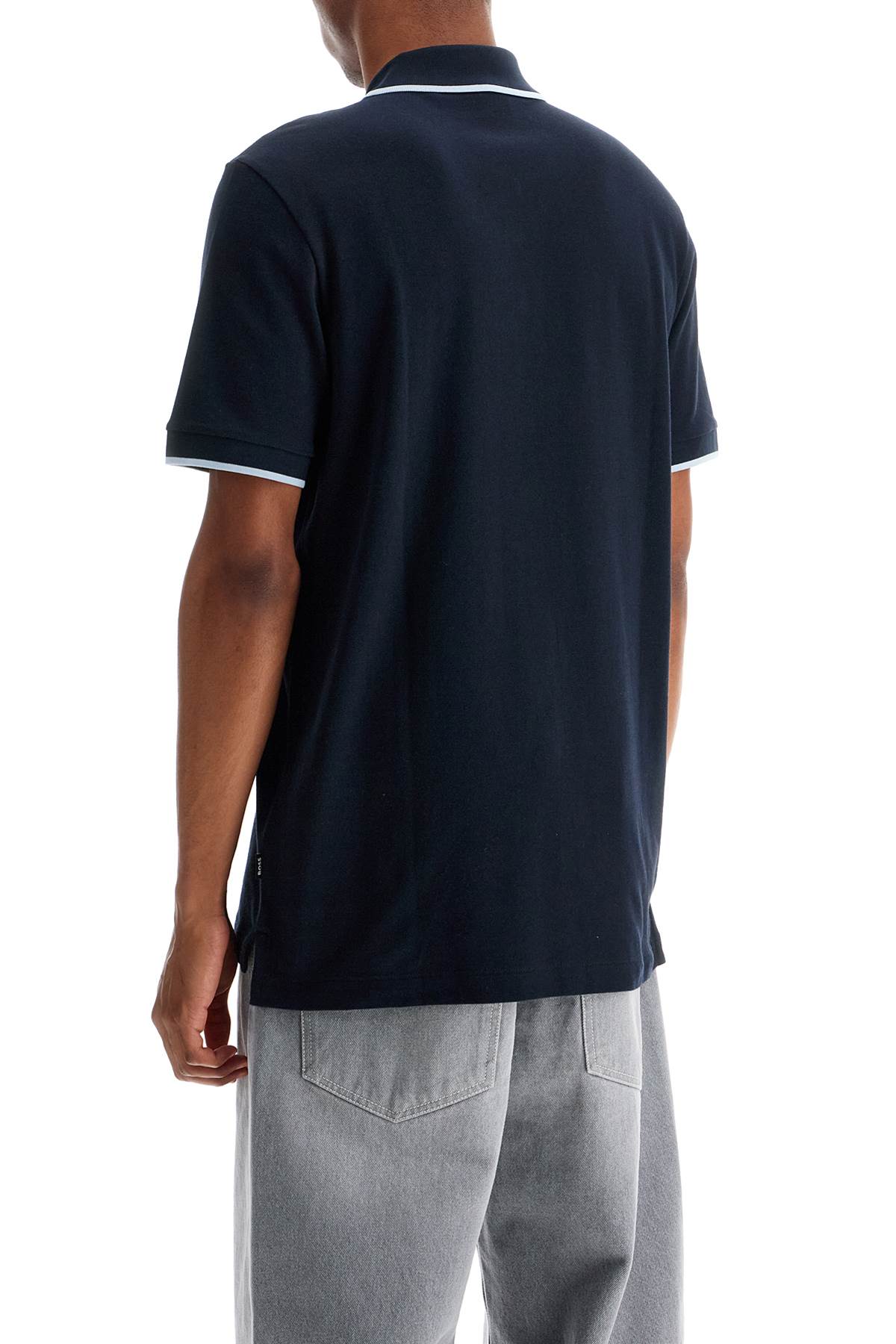 Parlay Polo Shirt With Contrast Trims  - Blue