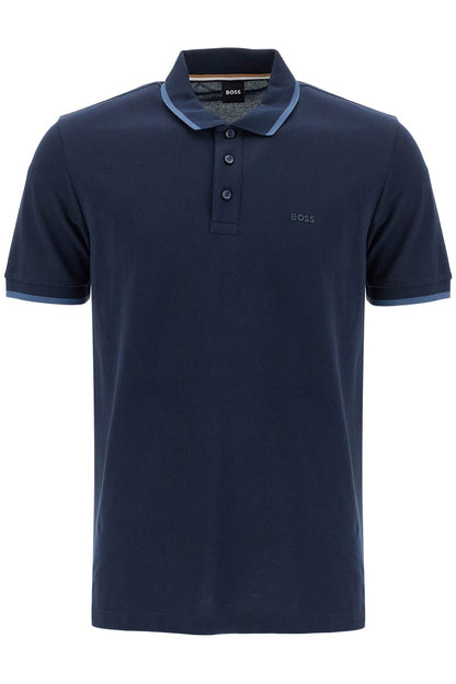 Polo Shirt With Contrasting Edges  - Blue