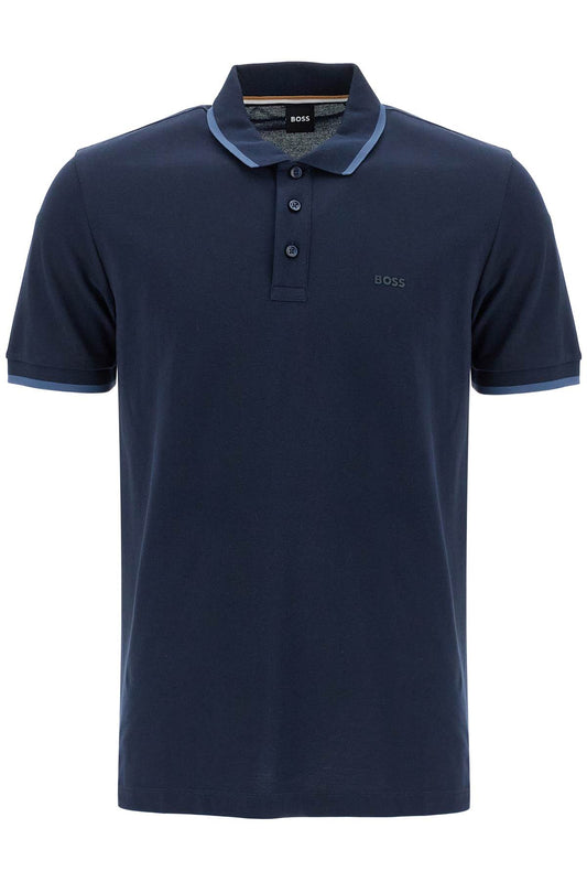 Polo Shirt With Contrasting Edges  - Blue