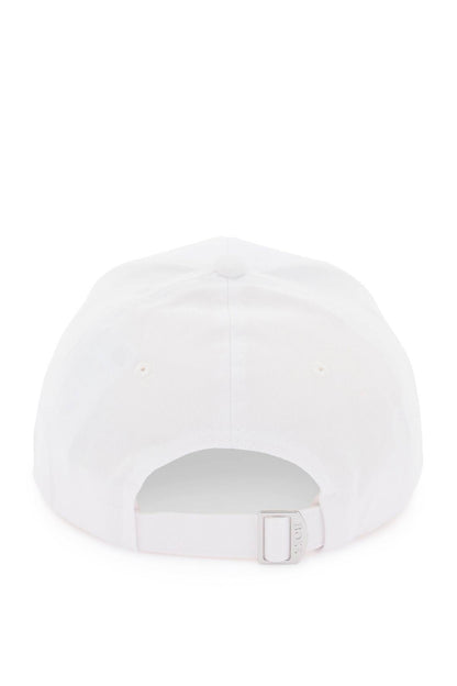 Baseball Cap With Embroidered Logo  - White