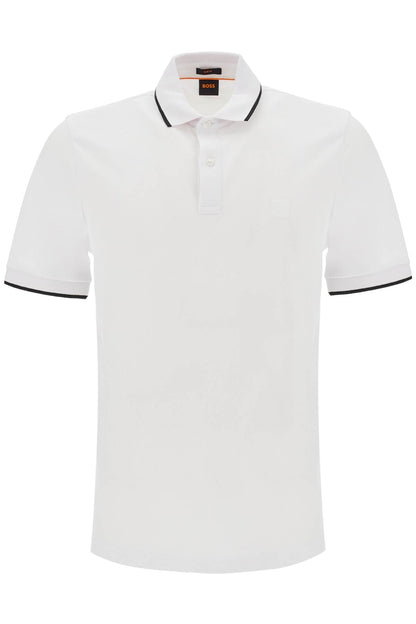 Slim Fit Piqué Polo Shirt With Tipped  - White