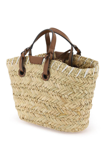 Paper Eyes Basket Handbag  - Neutro