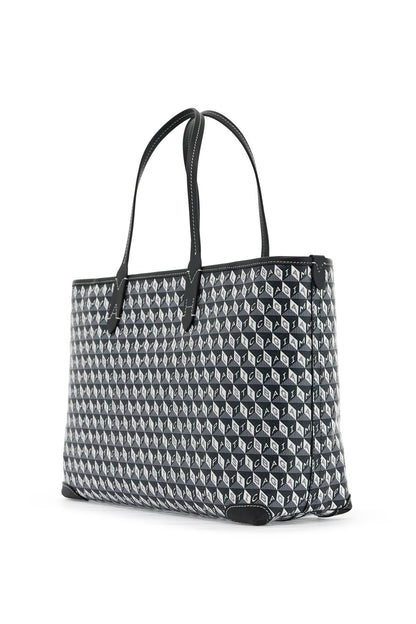 I Am A Plastic Bag Zipped Motif Tote Bag  - Grey