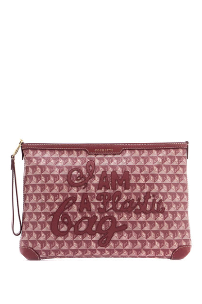 "clutch Bag With Plastic Bag Motif  - Pink