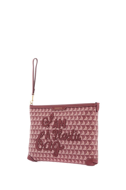 "clutch Bag With Plastic Bag Motif  - Pink