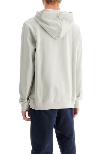 Hooded Sweatshirt With Logo Patch  - Beige