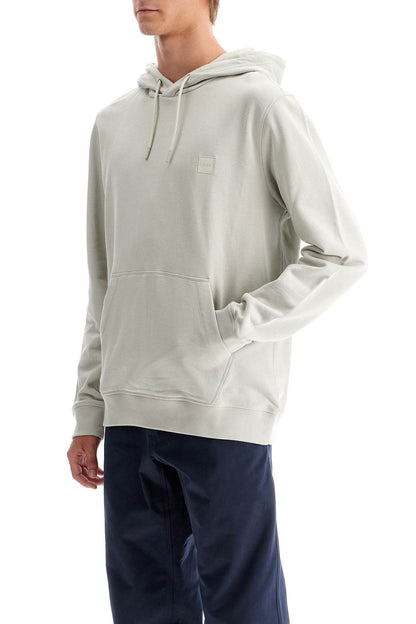 Hooded Sweatshirt With Logo Patch  - Beige