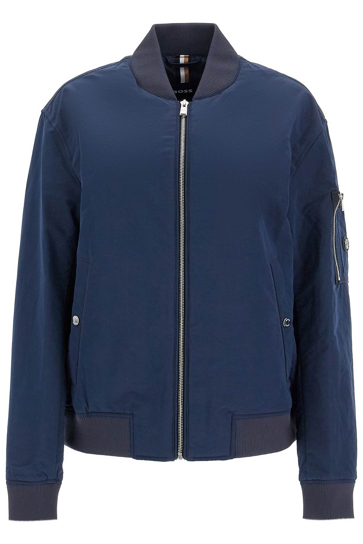 Waterproof Regular Fit Bomber Jacket  - Blue