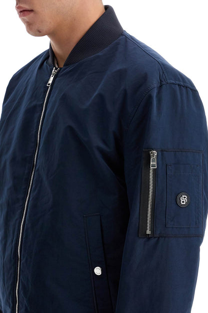 Waterproof Regular Fit Bomber Jacket  - Blue