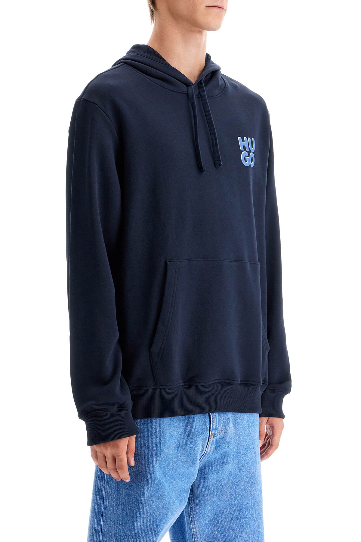 Sweatshirt With Hood  - Blue