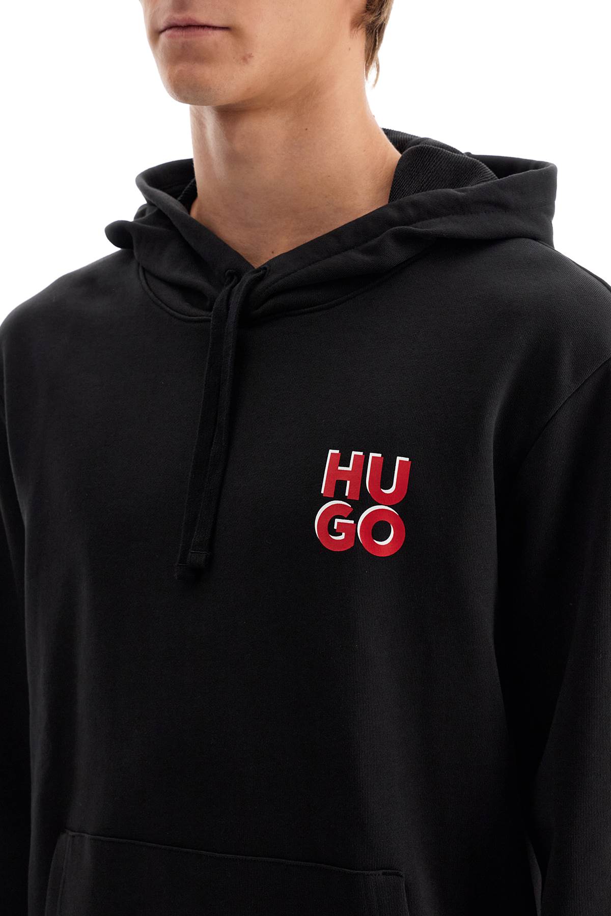 Sweatshirt With Hood  - Black