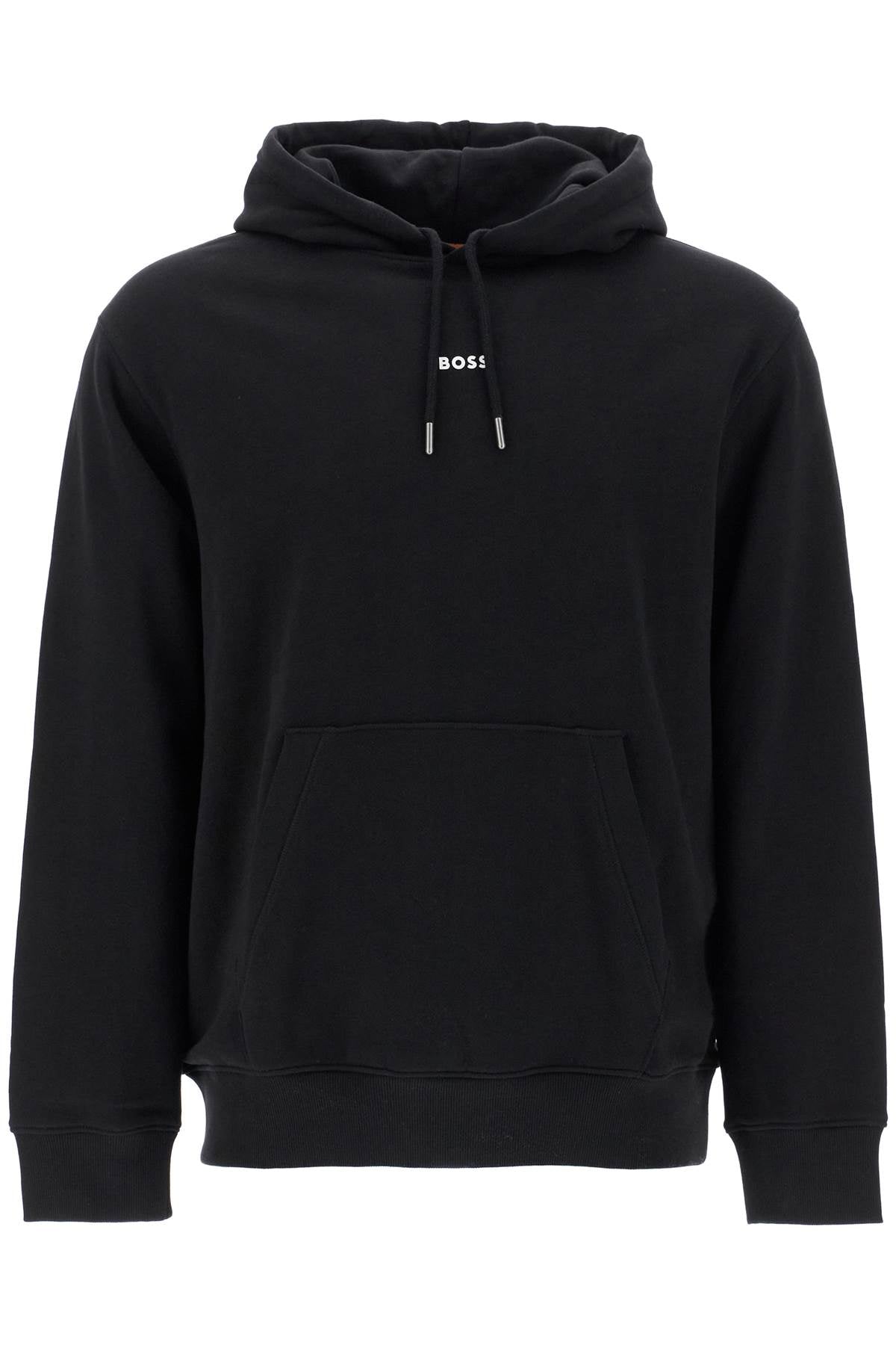 Hooded Sweatshirt With Graphic Print  - Black