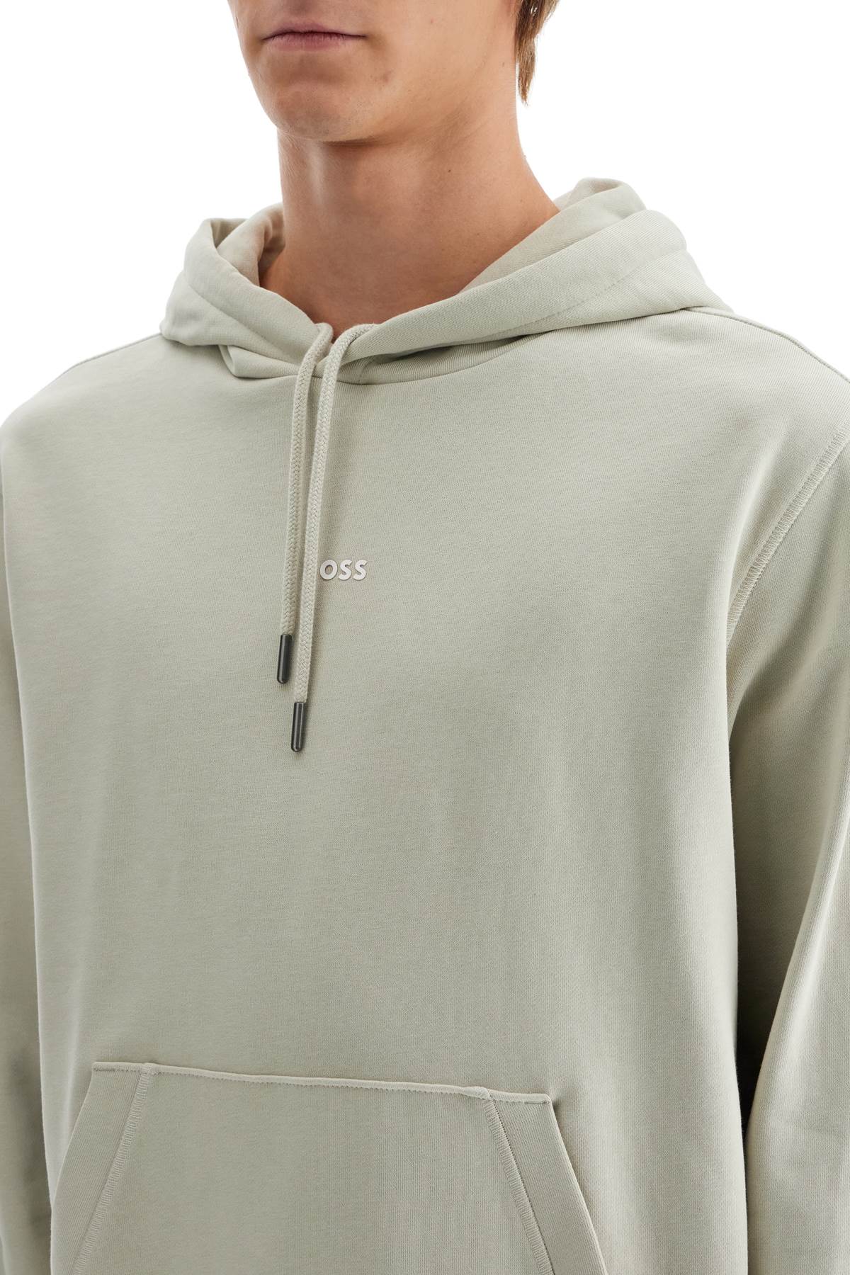 Printed Hoodie With Hood  - Beige