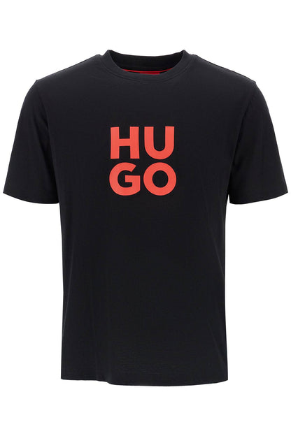 T-shirt With Logo Print  - Black