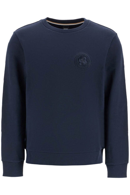 Crewneck Sweatshirt With Double Mon  - Blue