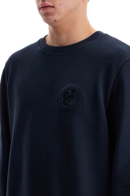 Crewneck Sweatshirt With Double Mon  - Blue