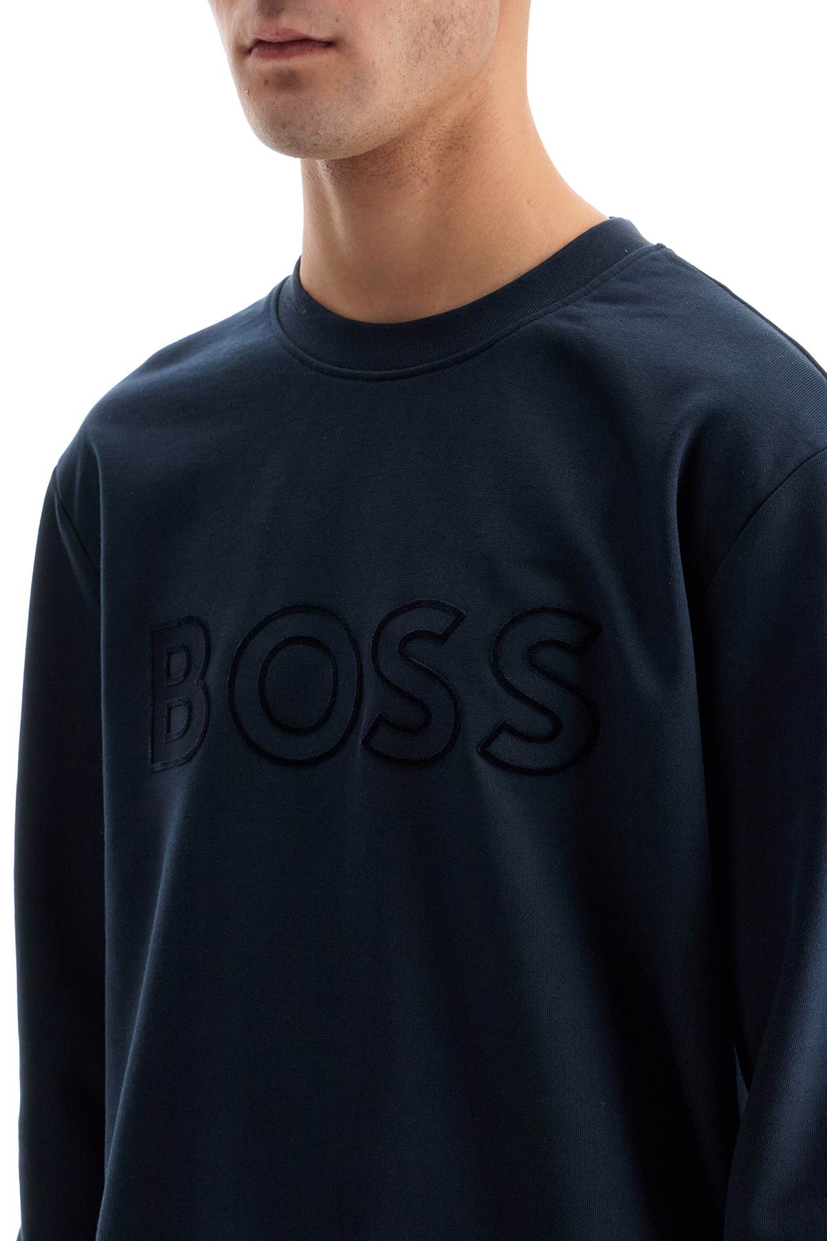 Crewneck Sweatshirt With Logo  - Blue