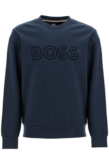 Crewneck Sweatshirt With Logo  - Blue