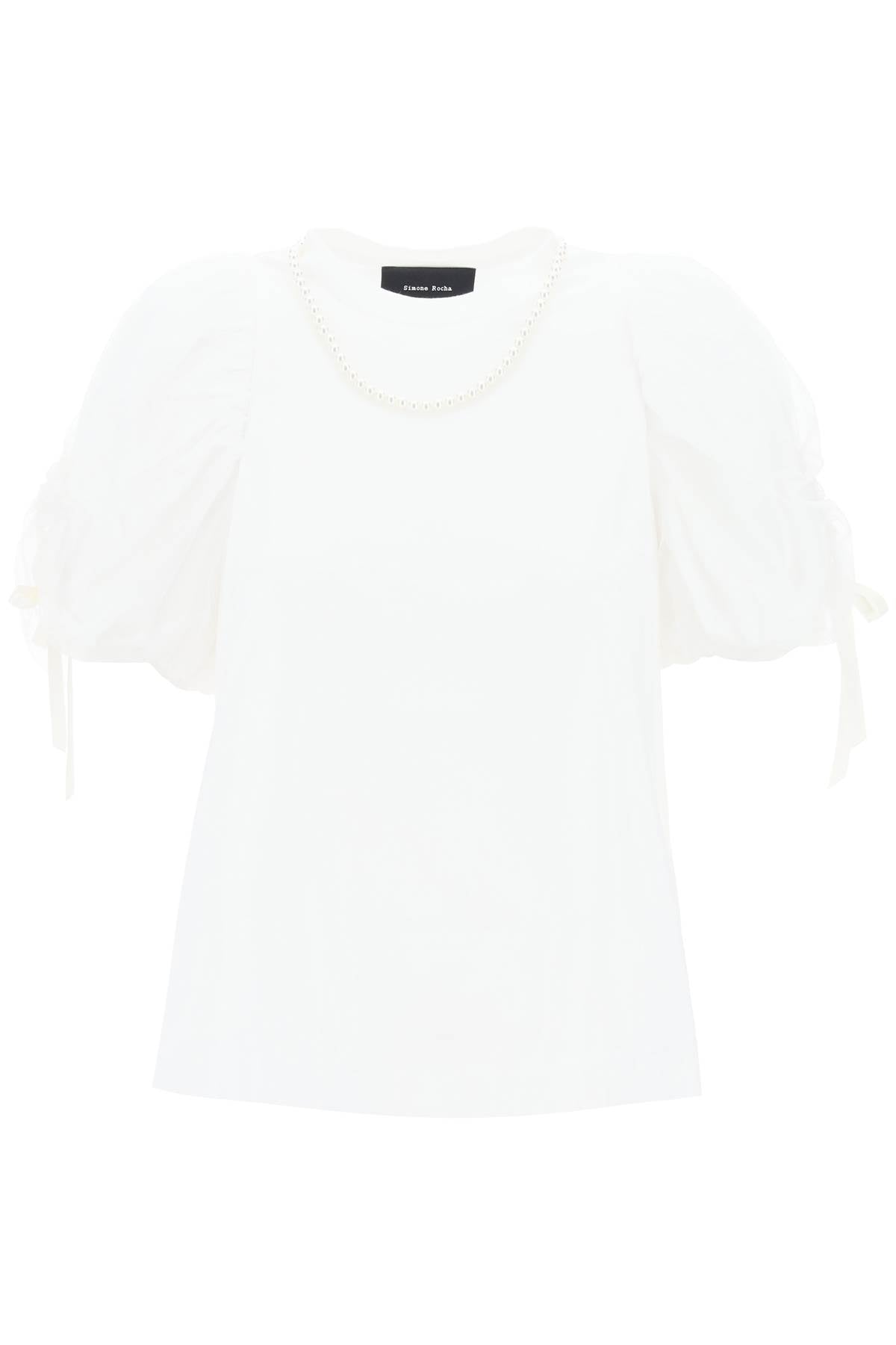 Puff Sleeves T-shirt  - White