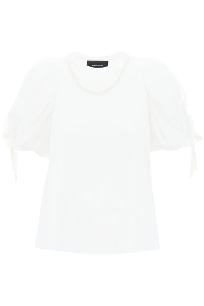 Puff Sleeves T-shirt  - White