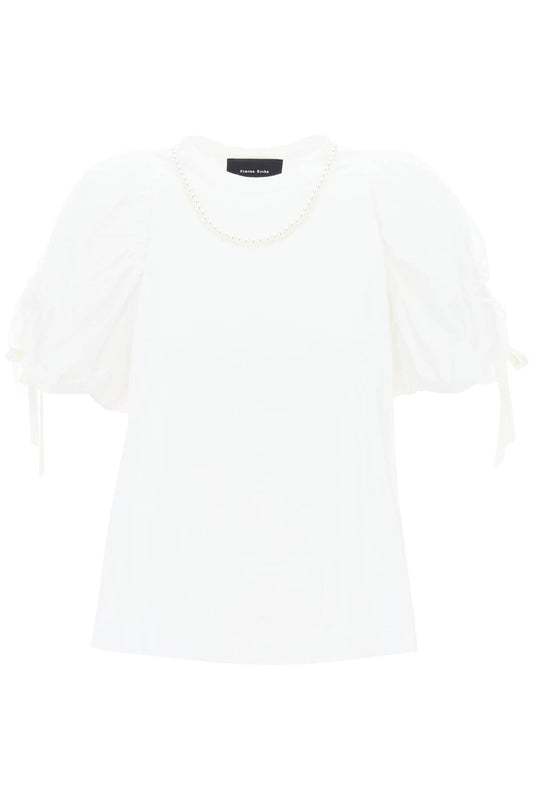 Puff Sleeves T-shirt  - White