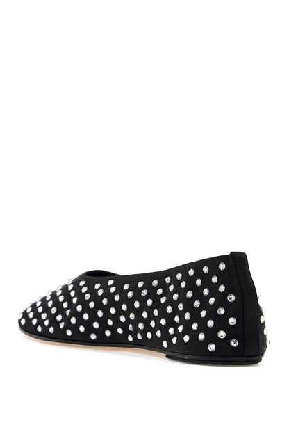 "satin Ballerina Flats With  - Black