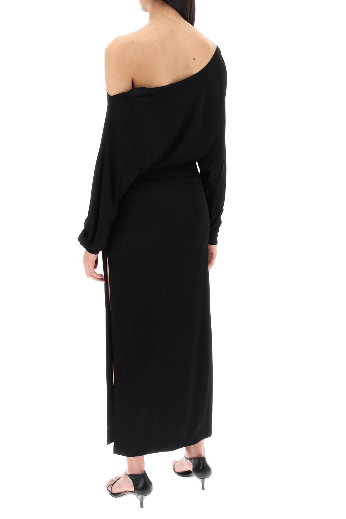 Off-shoulder Maxi Dress  - Black