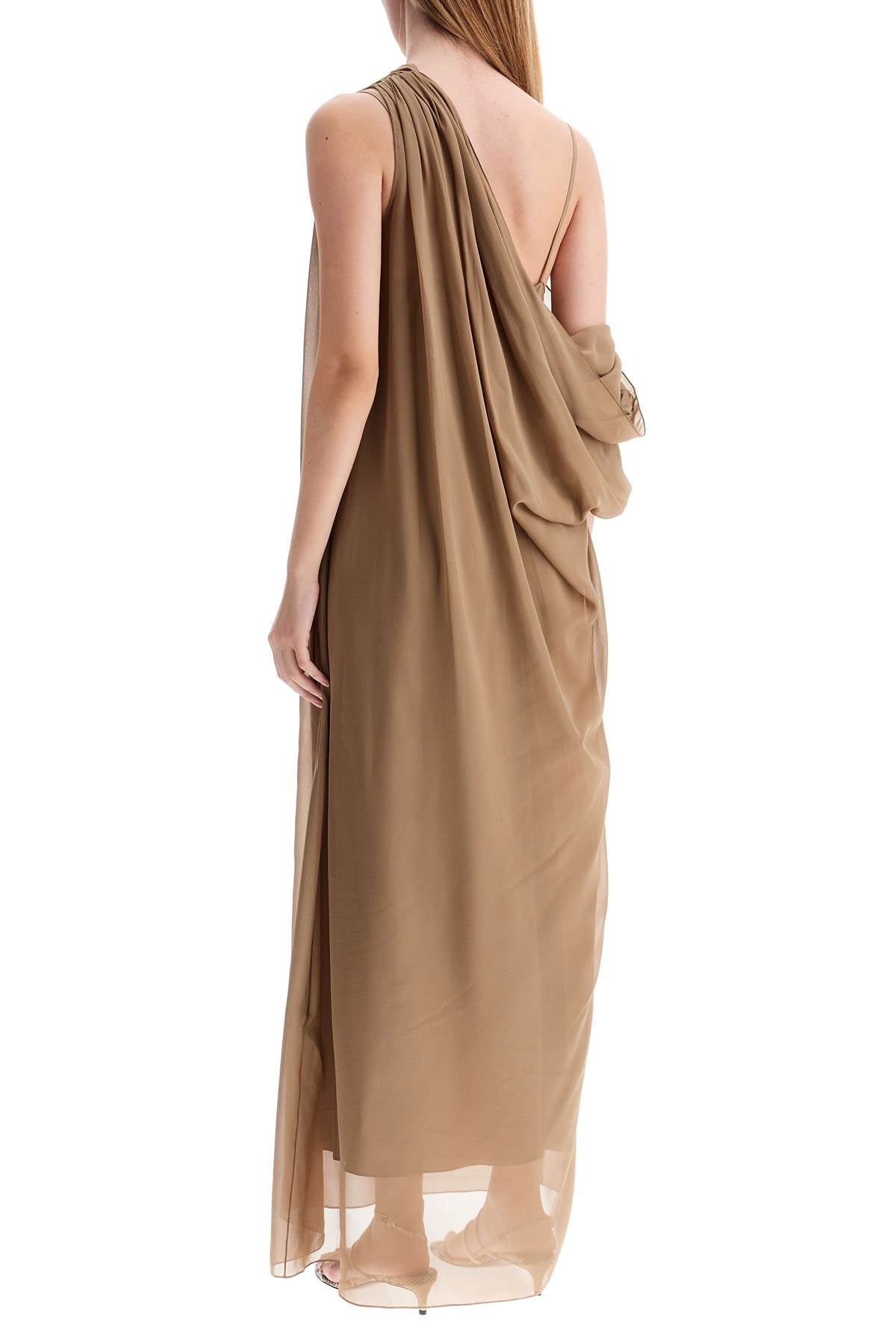 "taj Chiffon Silk Dress"  - Beige