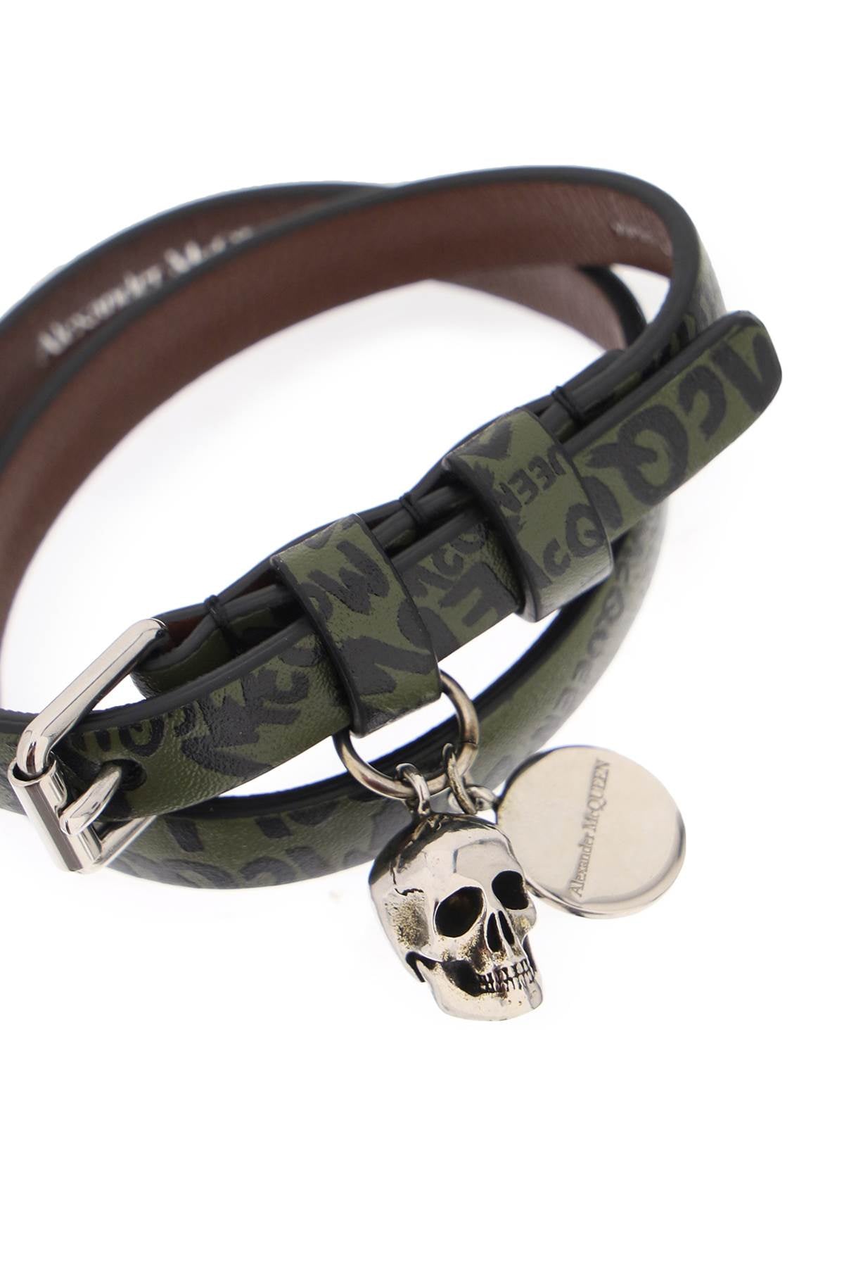 Skull Double Wrap Bracelet  - Khaki