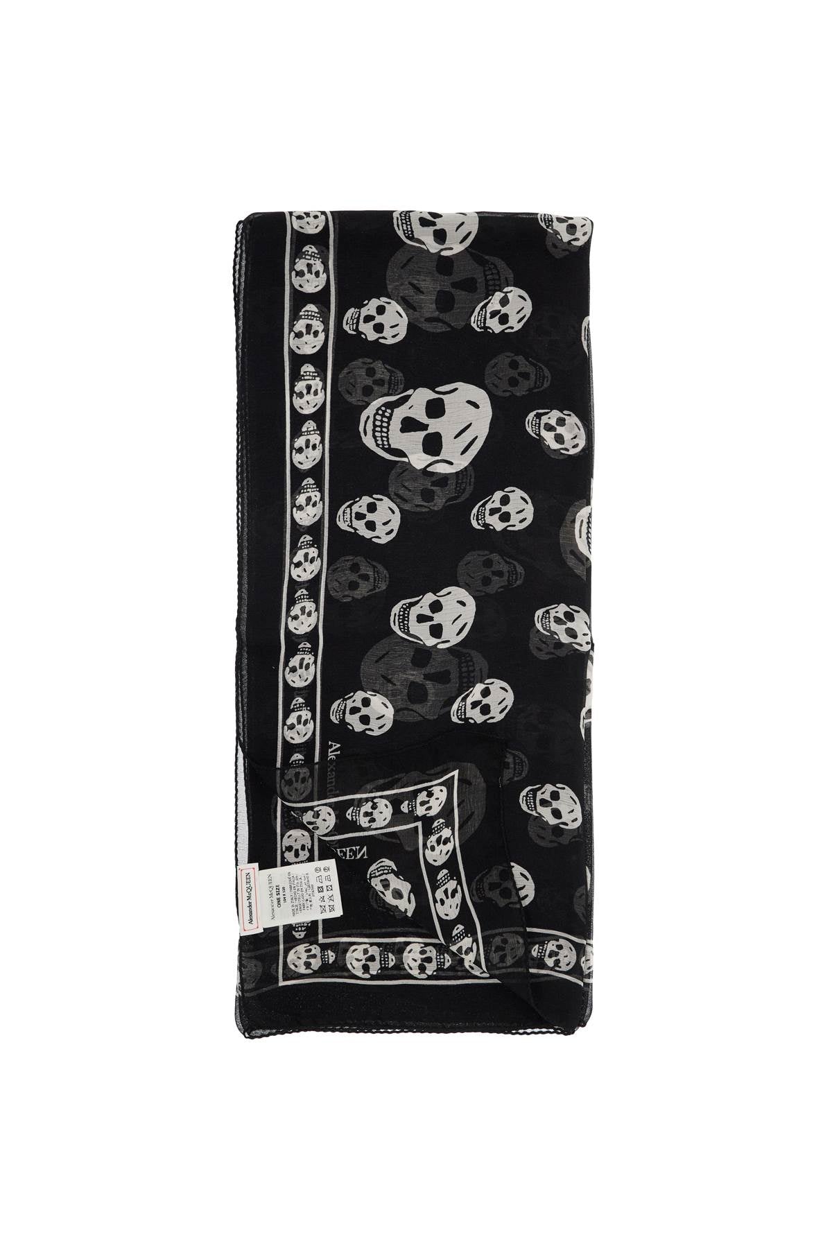 Silk Skull Scarf  - White