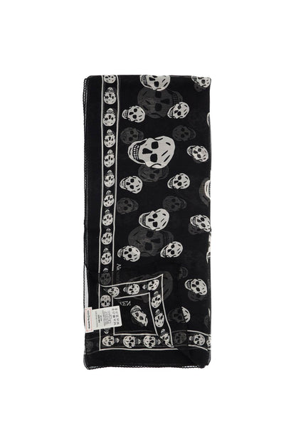 Silk Skull Scarf  - White