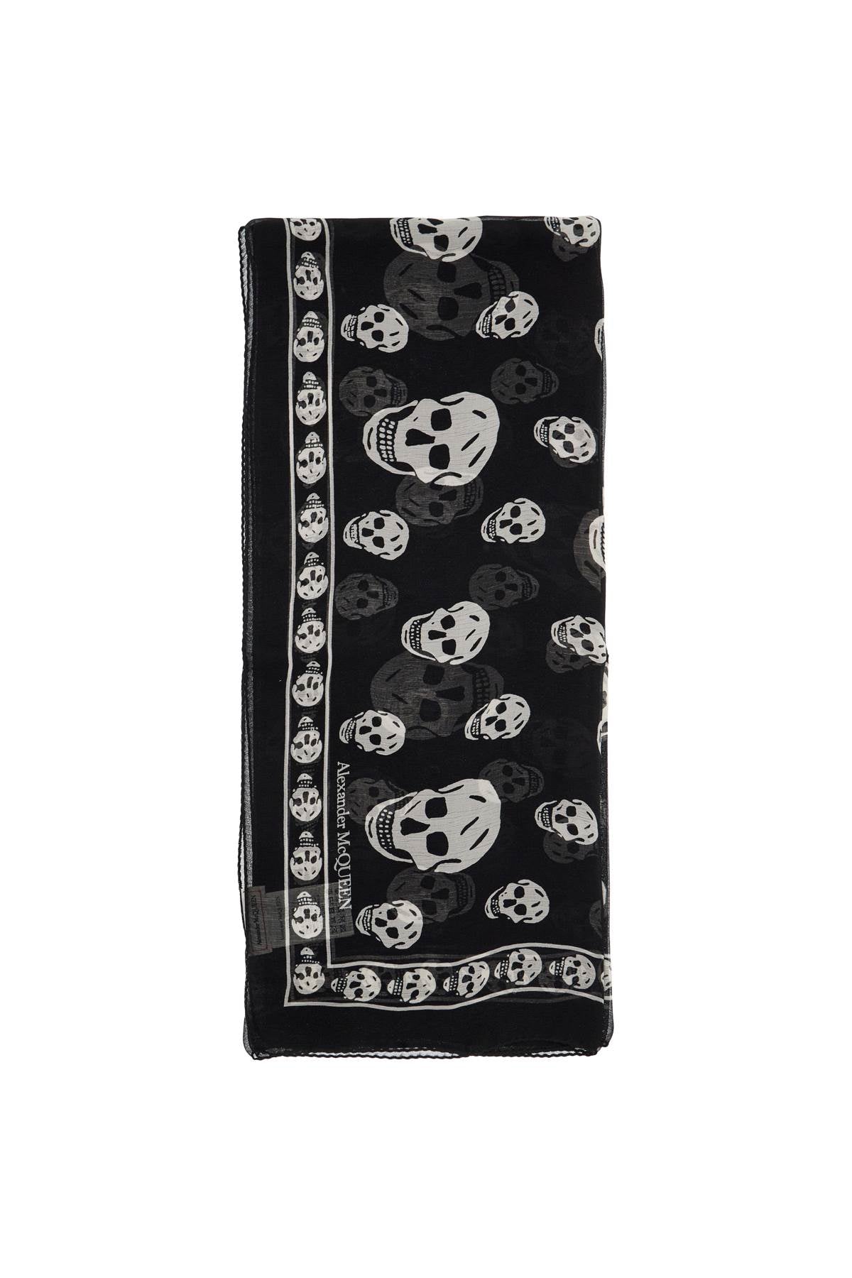 Silk Skull Scarf  - White