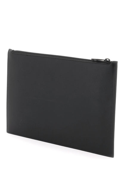 'mcqueen Graffiti' Leather Flat Pouch  - Nero