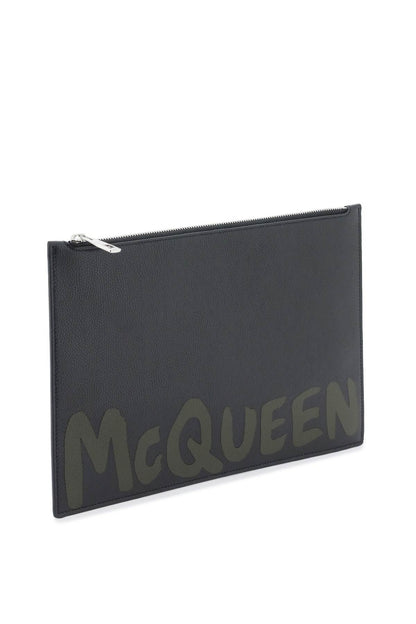 Graffiti Flat Pouch  - Black