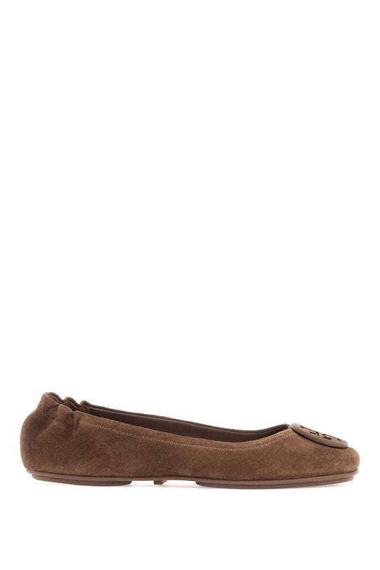 Suede Minnie Travel Ballet Flats  - Brown