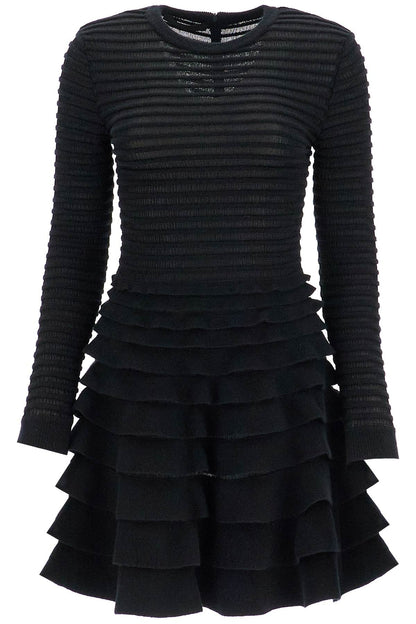 Mini Viscose And Wool Dress  - Black