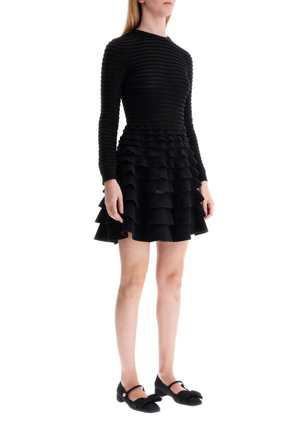 Mini Viscose And Wool Dress  - Black